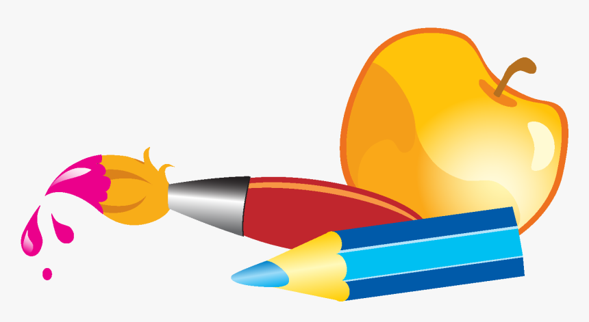 Hand Drawn Colorful Pencils Apple Elements - Animation Pencil Clipart, HD Png Download