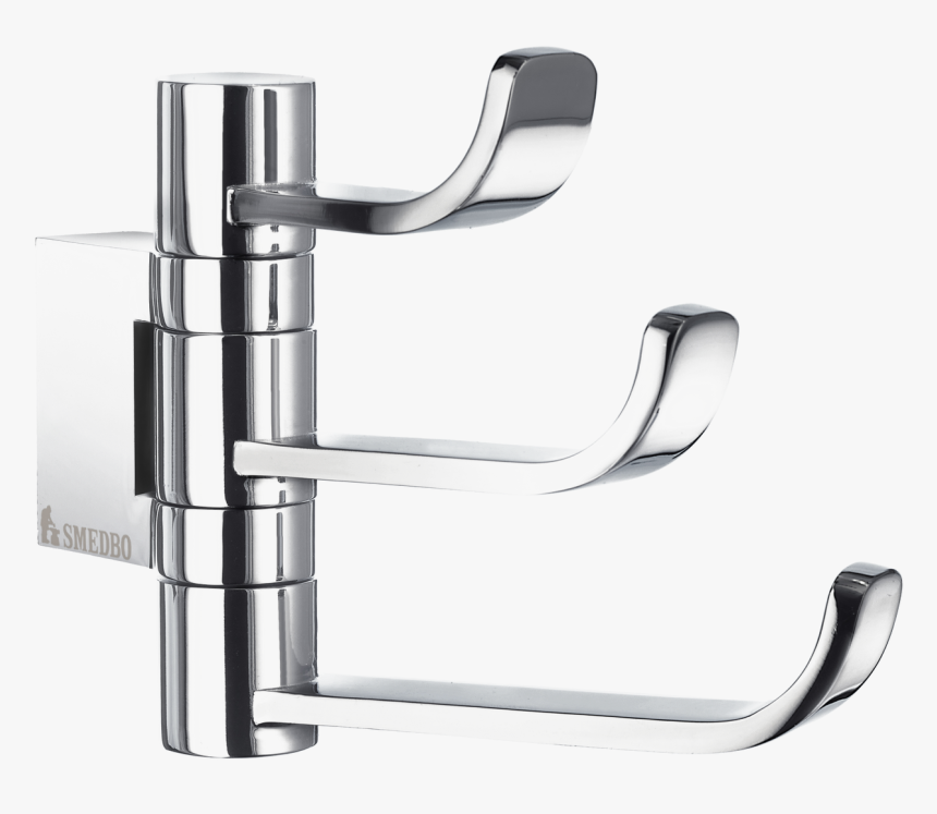 Ice Swing Arm Triple Hook In Polished Chrome / Frosted - Držiaky Na Uteráky Do Kúpelne, HD Png Download