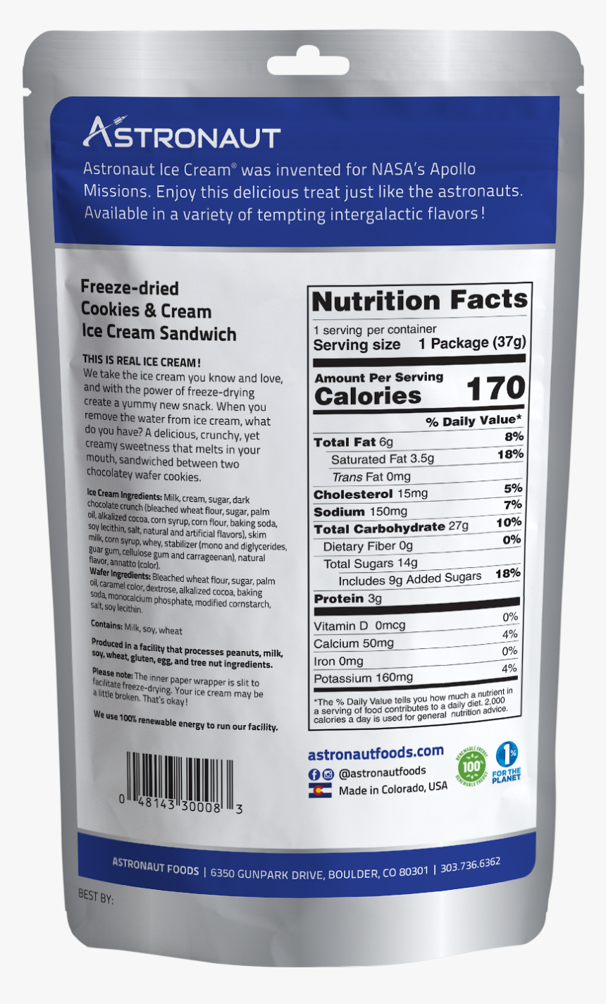 Astronaut Cookies And Cream Ice Cream Sandwich Cylinder, HD Png