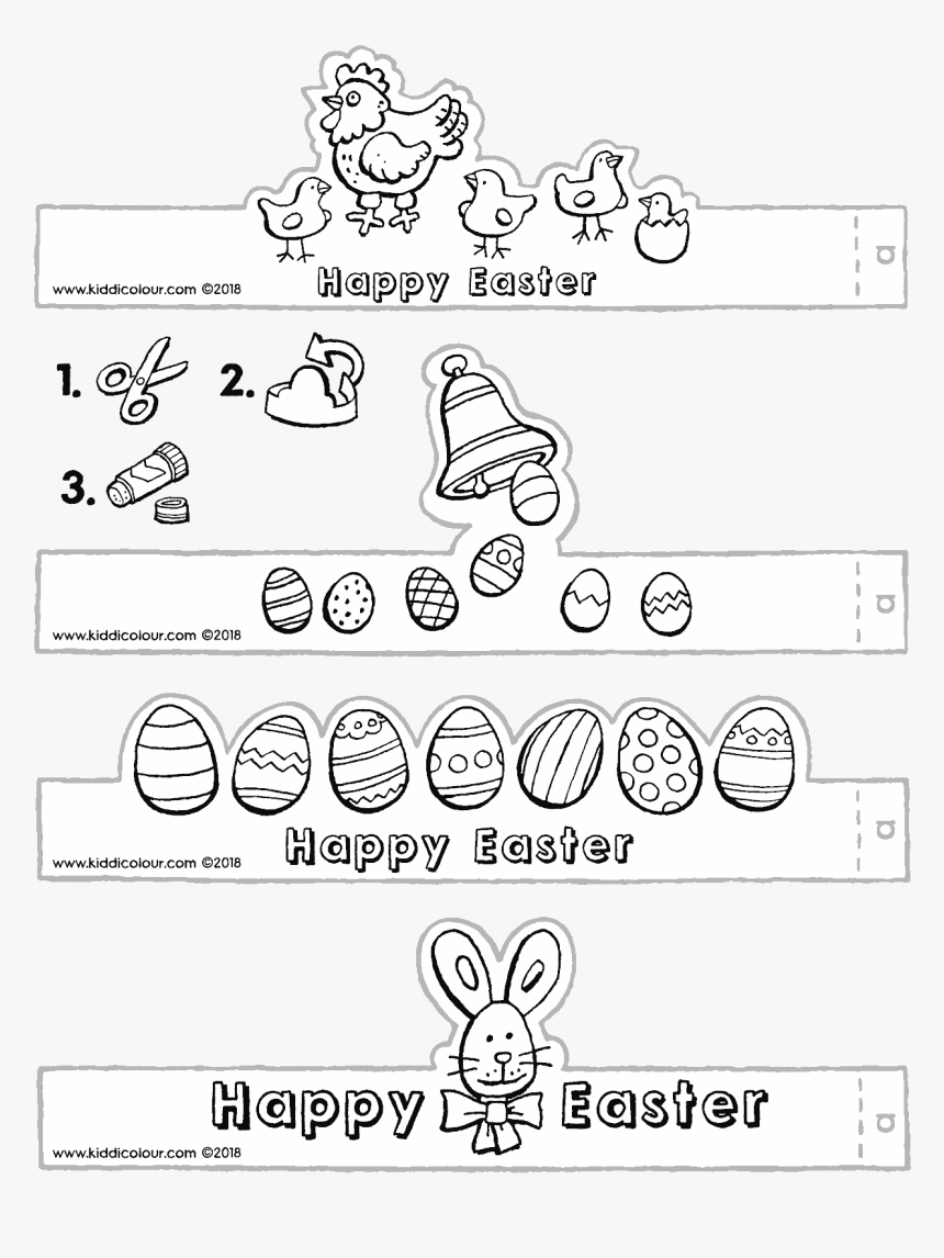 Make Your Own Easter Egg Holders Colouring Page Drawing - Cartoon, HD Png Download