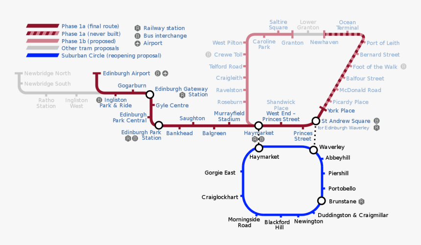 Tram Line Edinburgh Trams, HD Png Download