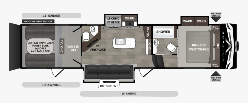 5th Wheel Toy Hauler Floor Plans, HD Png Download
