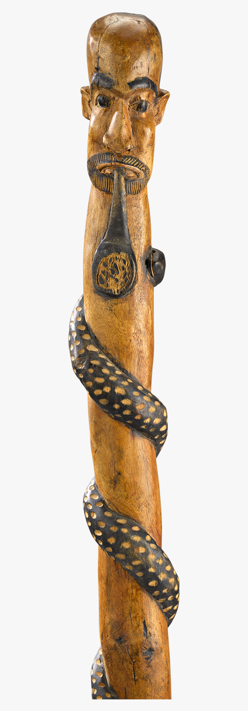 Indian Snake-charmer Folk Art Cane - Carving, HD Png Download