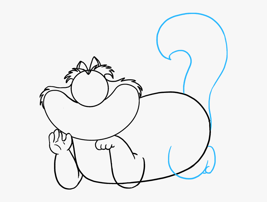 How To Draw Cheshire Cat - Cheshire Cat Tail Drawing, HD Png Download