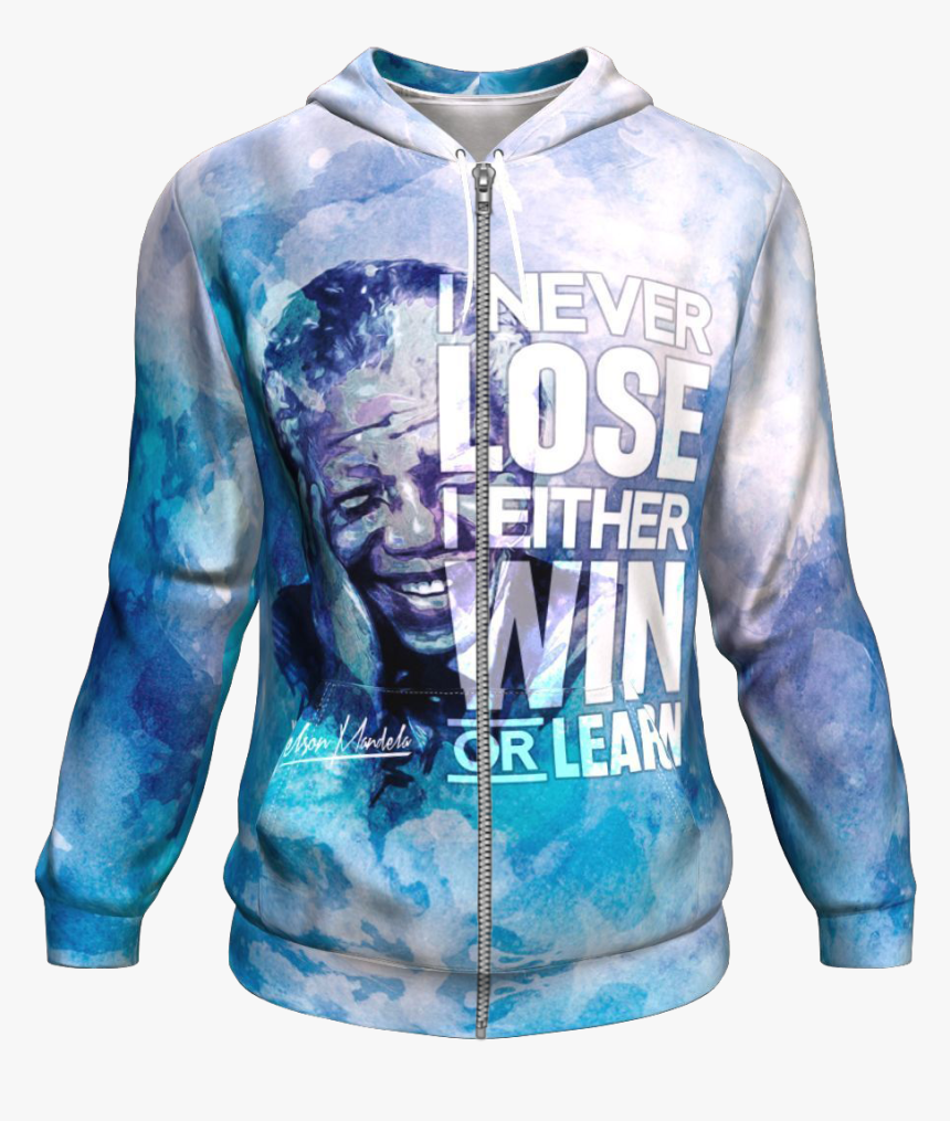 Nelson Mandela All-over Hoodie 
 Class - Purple Black Girl Drawing, HD Png Download