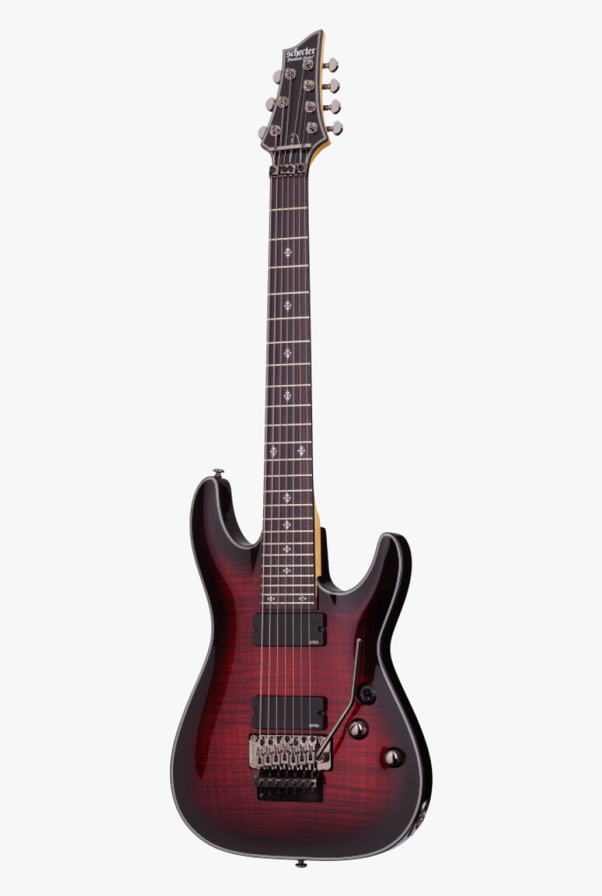 Schecter Guitar Damien Elite 7 Fr Flame Crimson Red - Schecter Hellraiser C7 Fr S, HD Png Download