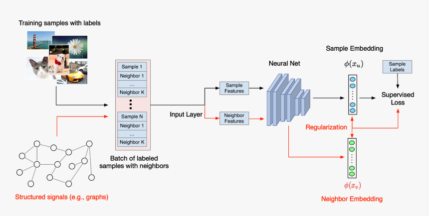 Diagram Of Structured Signals In Addition To Regular - Neural Structured Learning, HD Png Download