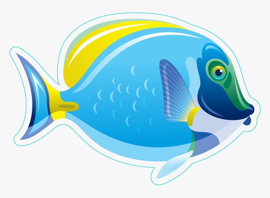 Transparent Sting Ray Clipart - Cartoon Fish Realistic Blue, HD Png Download