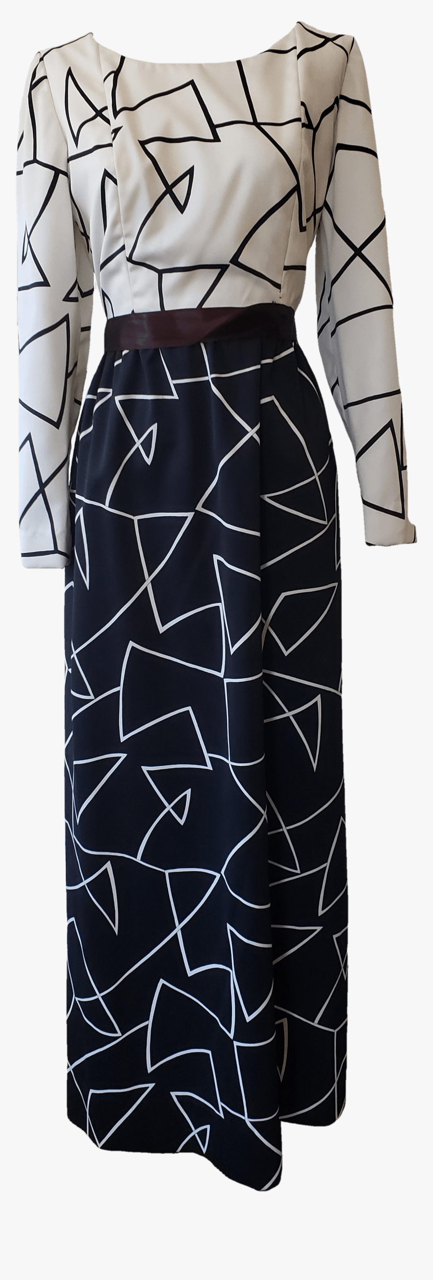 Black And White Geometric Pattern Dress By Helga - A-line, HD Png Download