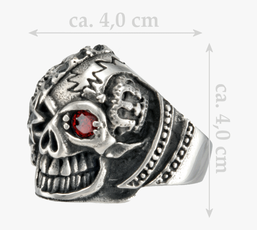 Pirate Skull Eye Patch Biker Ring Stainless Steel 316l - Skull, HD Png Download