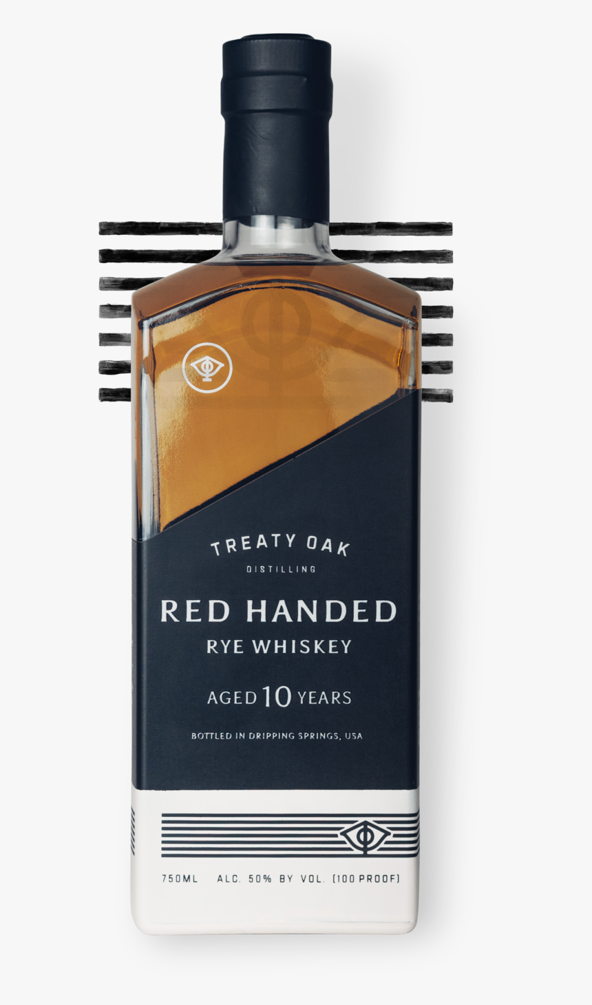 Redhandedrye-withstripes - Glass Bottle, HD Png Download