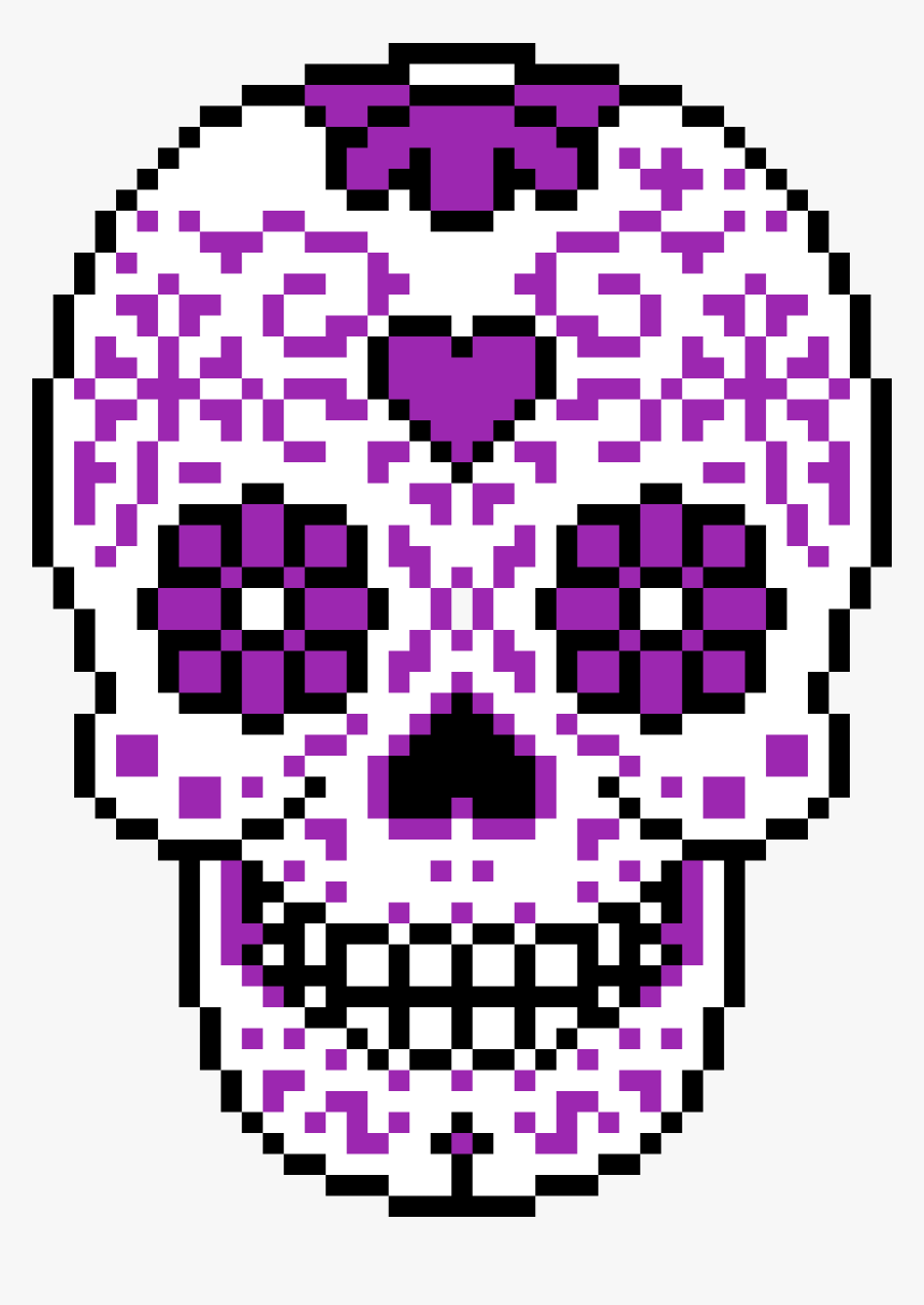 Transparent Day Of The Dead Skull Png - Sugar Skull Pixel Art, Png Download
