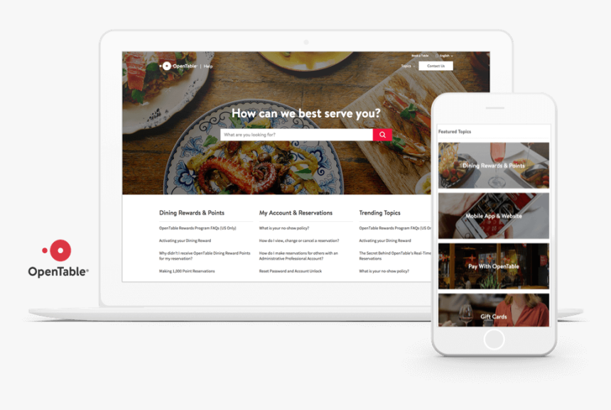 The Opentable Self-service Portal Is Branded, Adaptive, - Salesforce Community Customer Service, HD Png Download