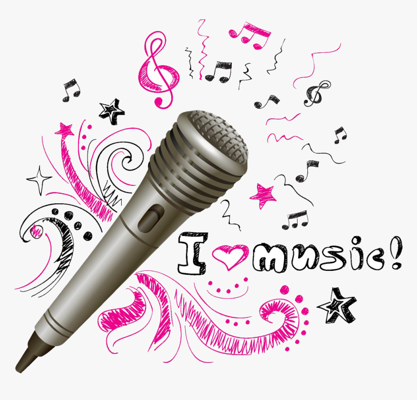 Microphone And Music Notes Png Cartoon Music Notes Microphone