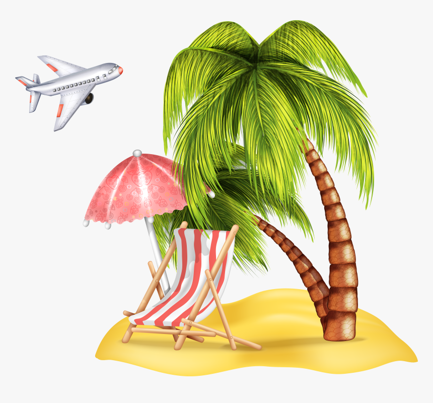 Palm Islands Beach Clip Art - Beach Palm Trees Png, Transparent Png