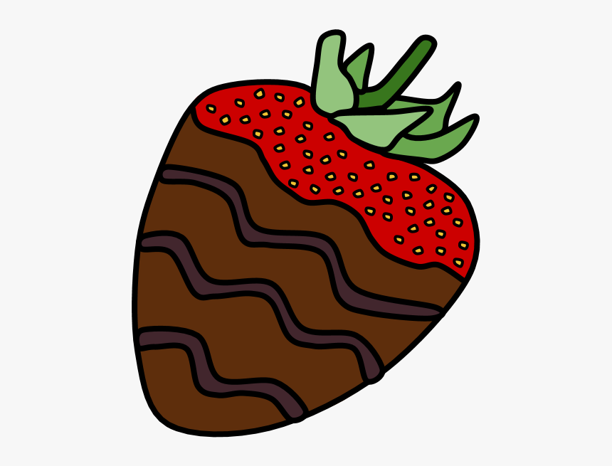 Chocolate Dipped Strawberry, Dark Chocolate Stripes - Chocolate Covered Strawberries Clipart Png, Transparent Png