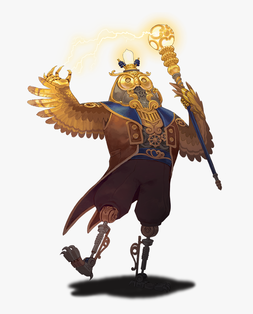 The Mechanical Owl - Nine Parchments Gilded Owl, HD Png Download