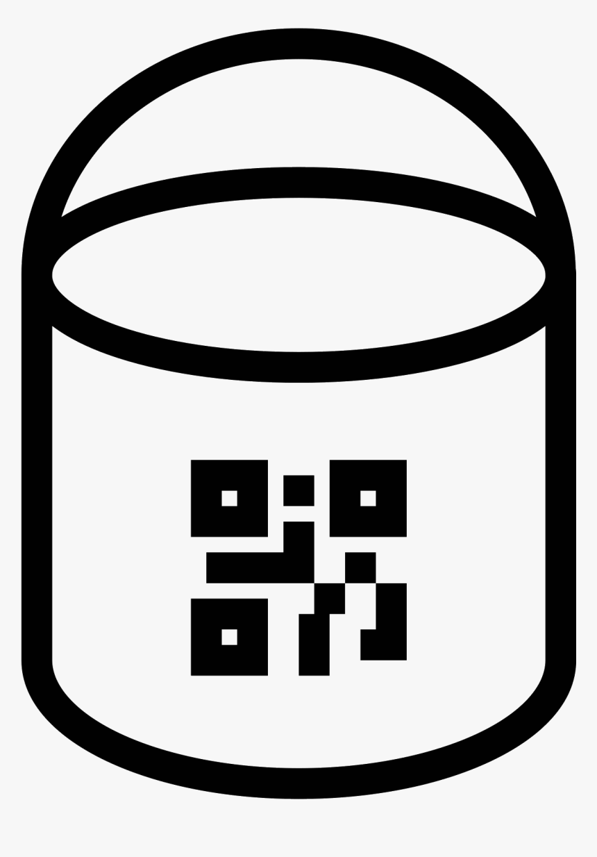 Paint Bucket With Qr Icon - Bucket Icon Clipart Black And White, HD Png Download