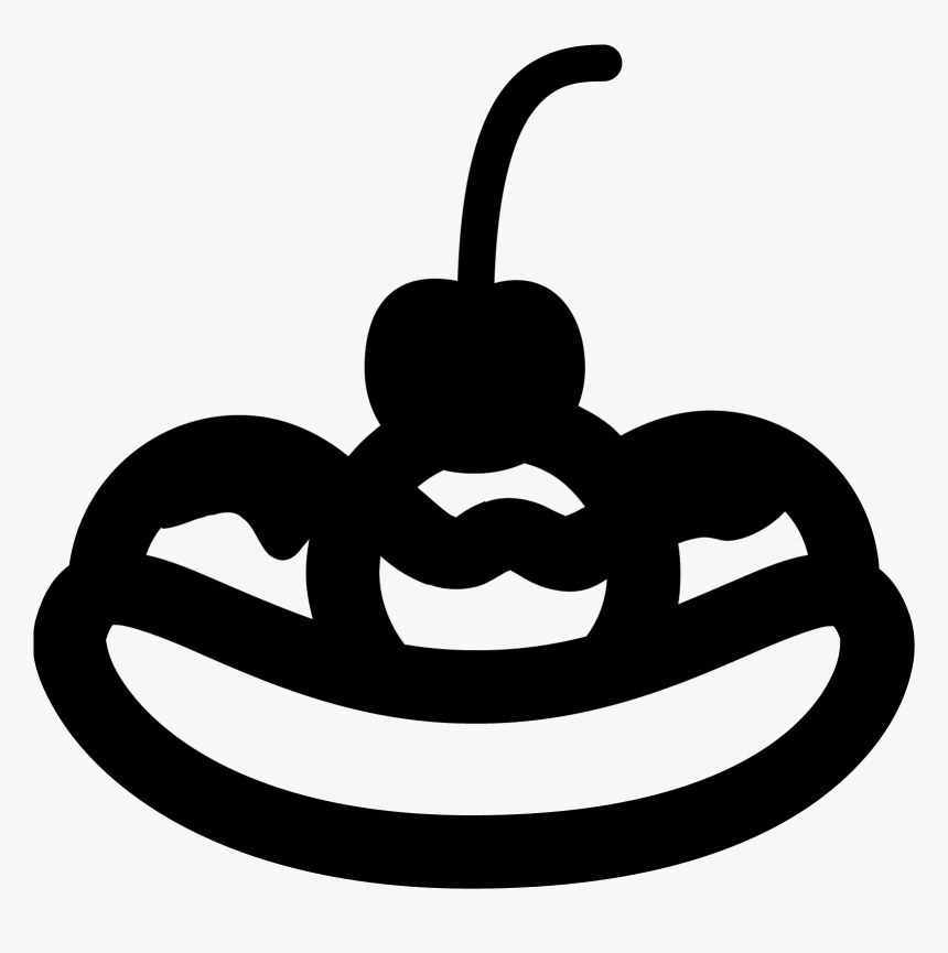 Banana Split Icon - Gray Banana Icon Png, Transparent Png