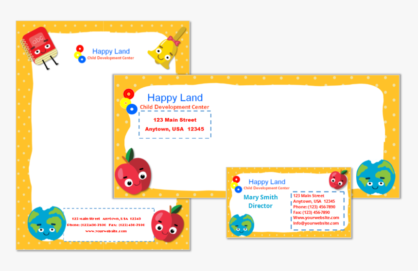 Child Care Business Cards, Child Care Folders, Child - Hojas Membretadas De Guarderias, HD Png Download