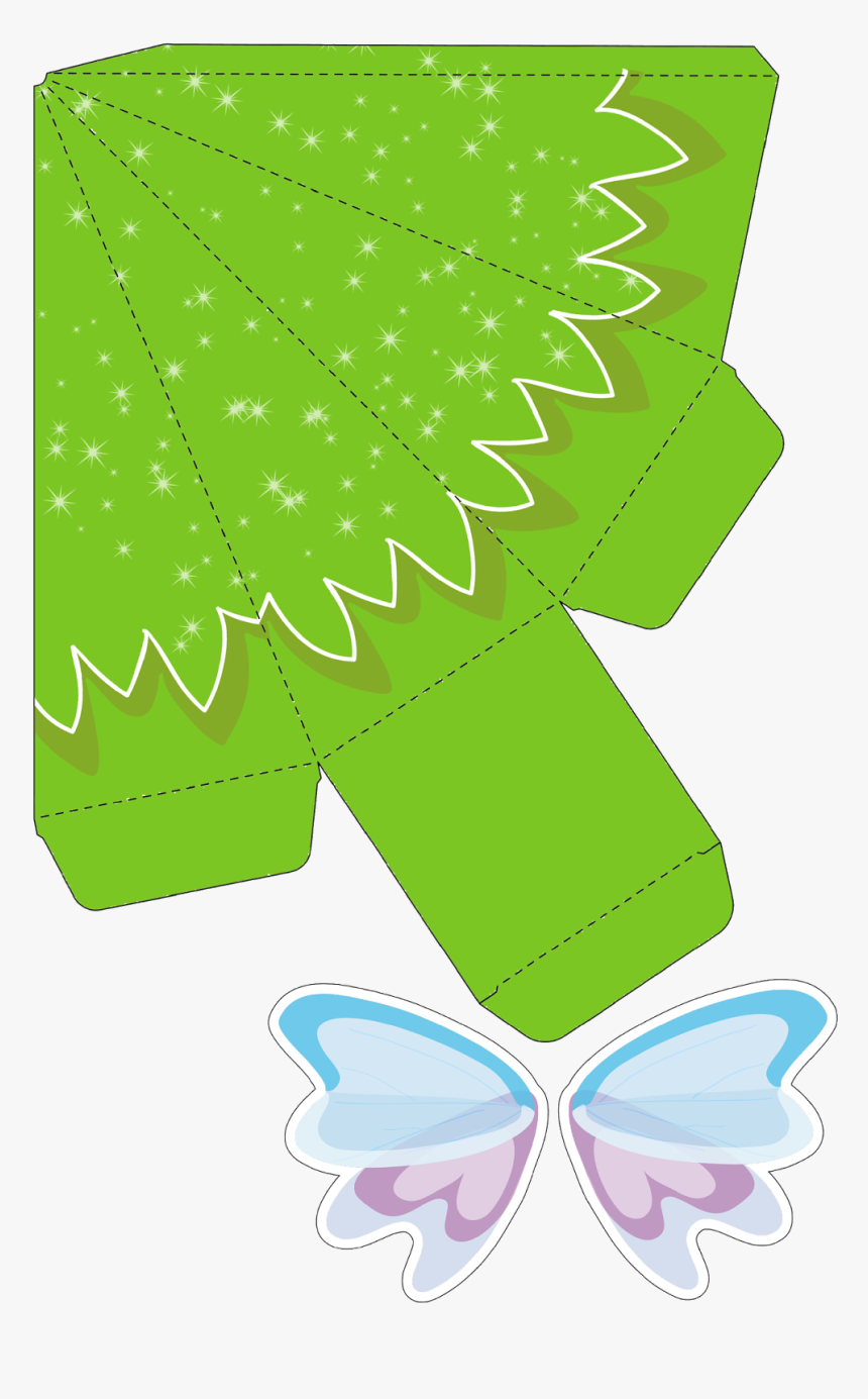 Tinkerbell Template - Caixa Piramide Verde, HD Png Download