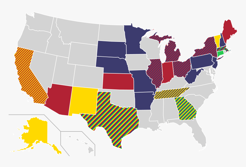 Combined Home States Of Democratic Party, Libertarian - Last Ship Us Map, HD Png Download