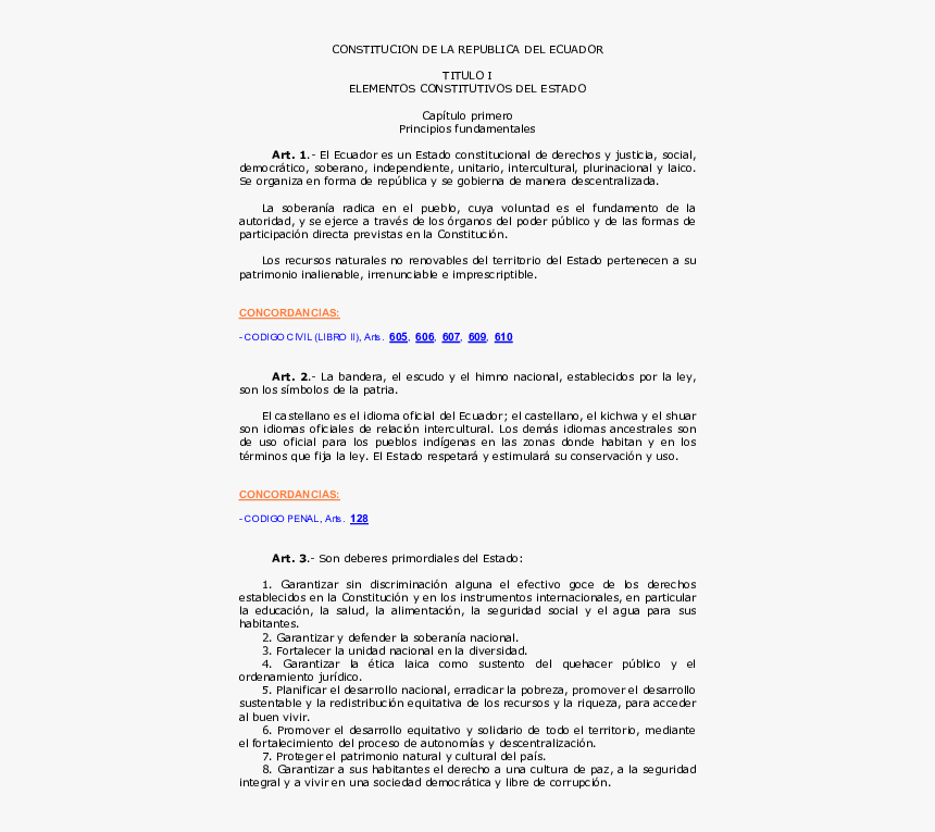 5 Deberes Primordiales Del Estado Ecuatoriano, HD Png Download