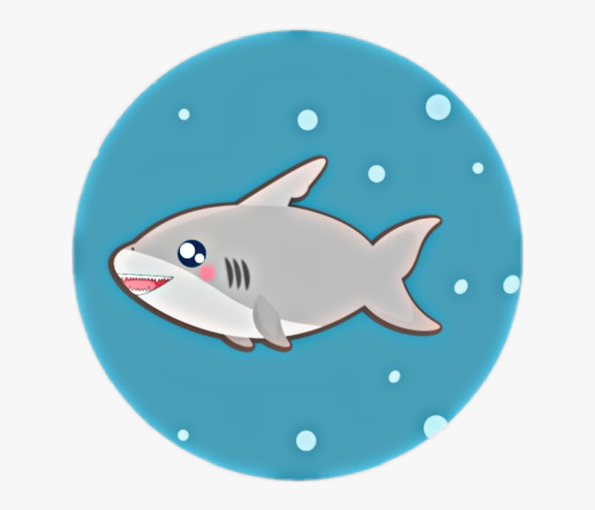#shark #cute #blue - Great White Shark, HD Png Download
