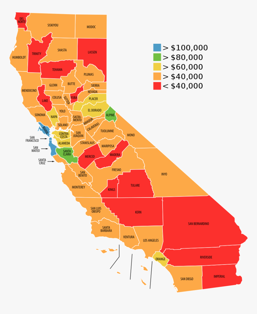 California Per Capita Income, HD Png Download