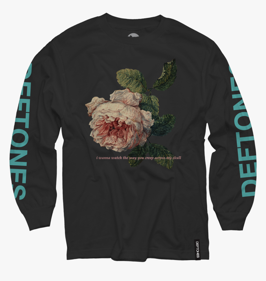 Flower Seafoam Green Longsleeve On Black - T Shirt Pod Circles, HD Png Download