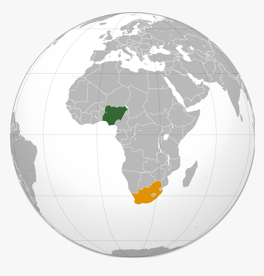 Nigeria South Africa Locator - South Africa And Nigeria, HD Png Download