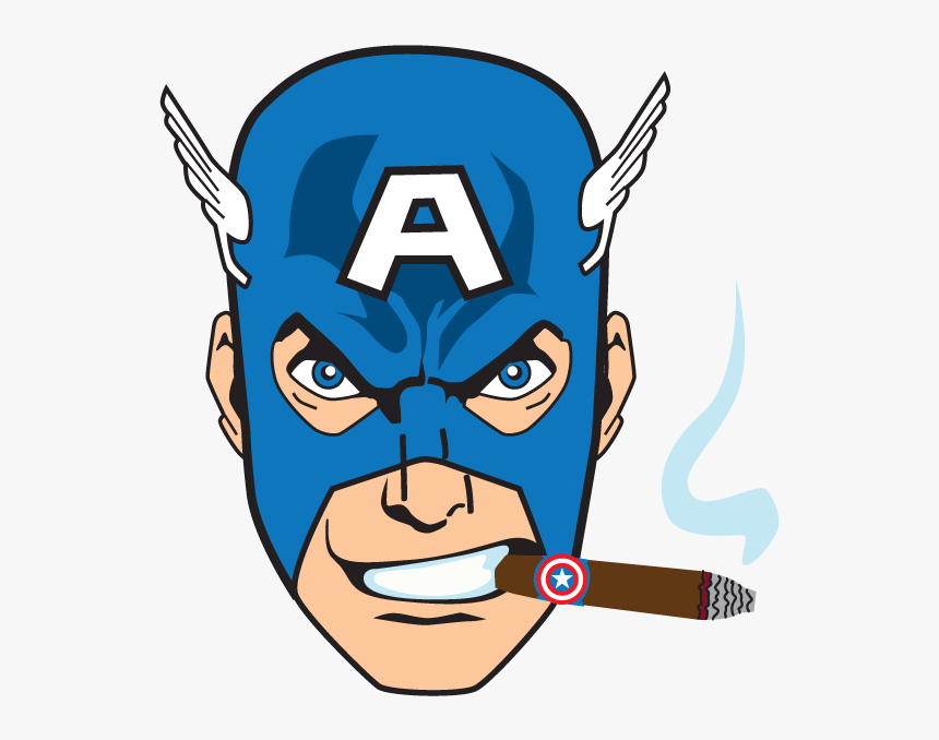 Captain America Smoking Cigars Clipart , Png Download - Cartoon, Transparent Png