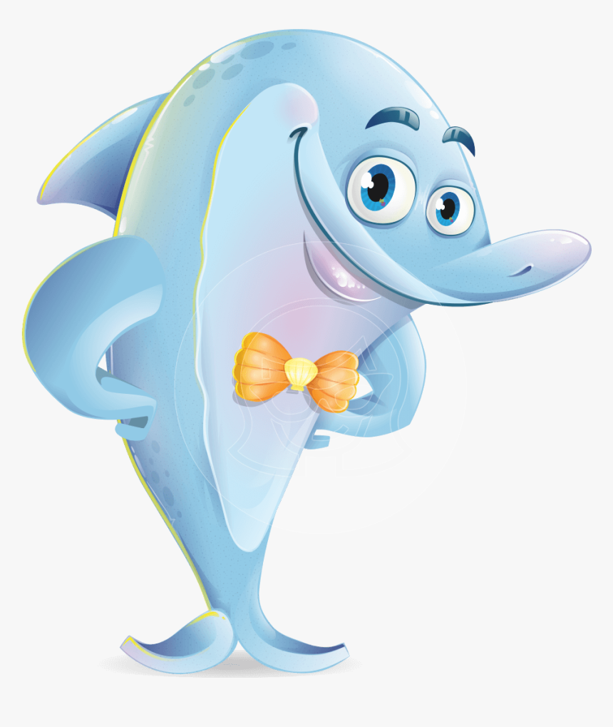 Funny Cartoon Dolphin, HD Png Download