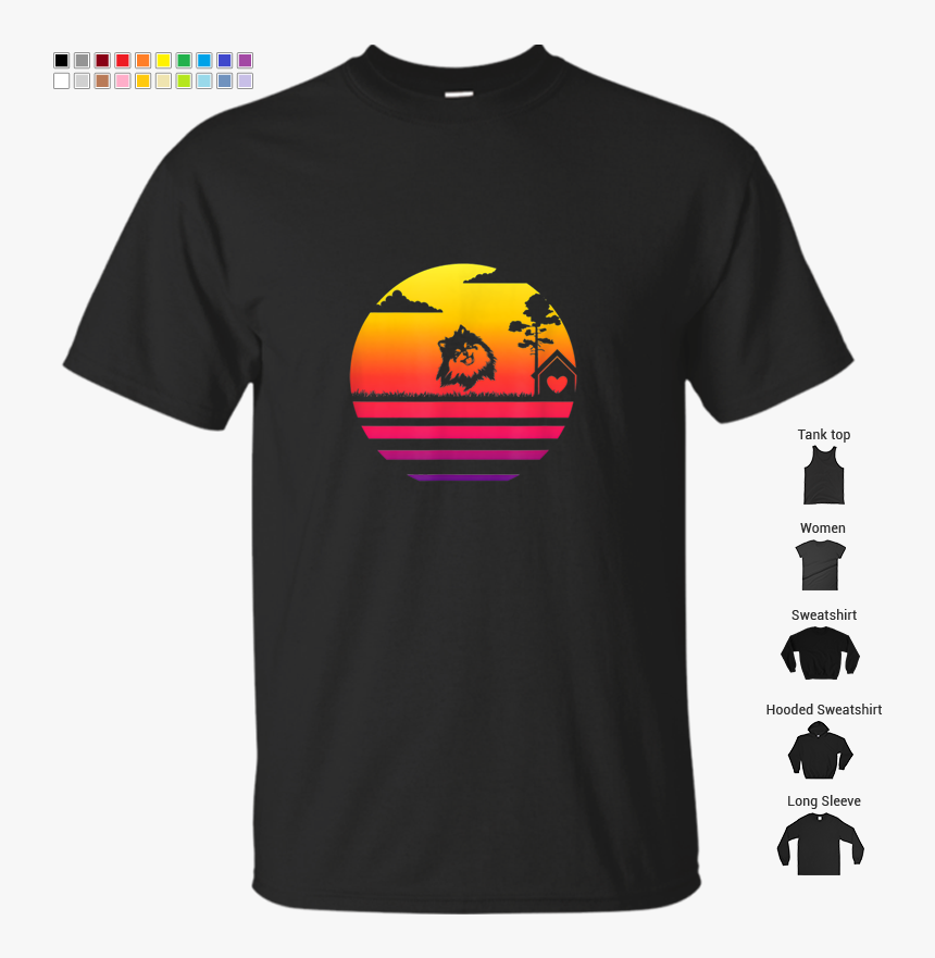 Pomeranian Retro Vintage 70s 80s Dog Sunset T-shirt - Blow Me Tee Shirt, HD Png Download