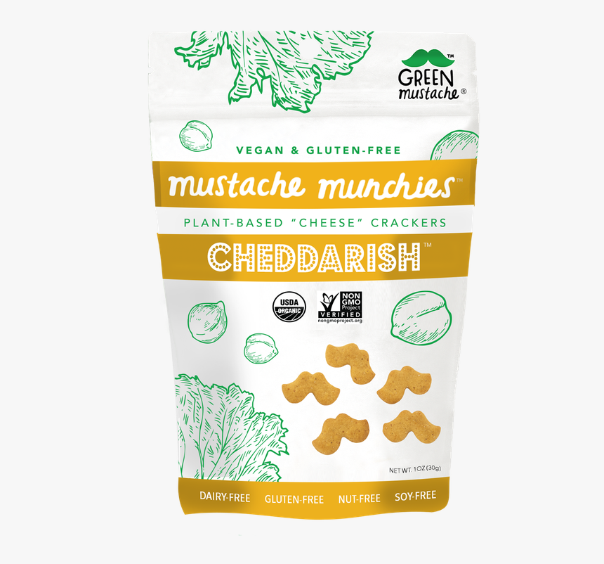 Mustache Munchies Cheddarish - Green Mustache Cheddar, HD Png Download