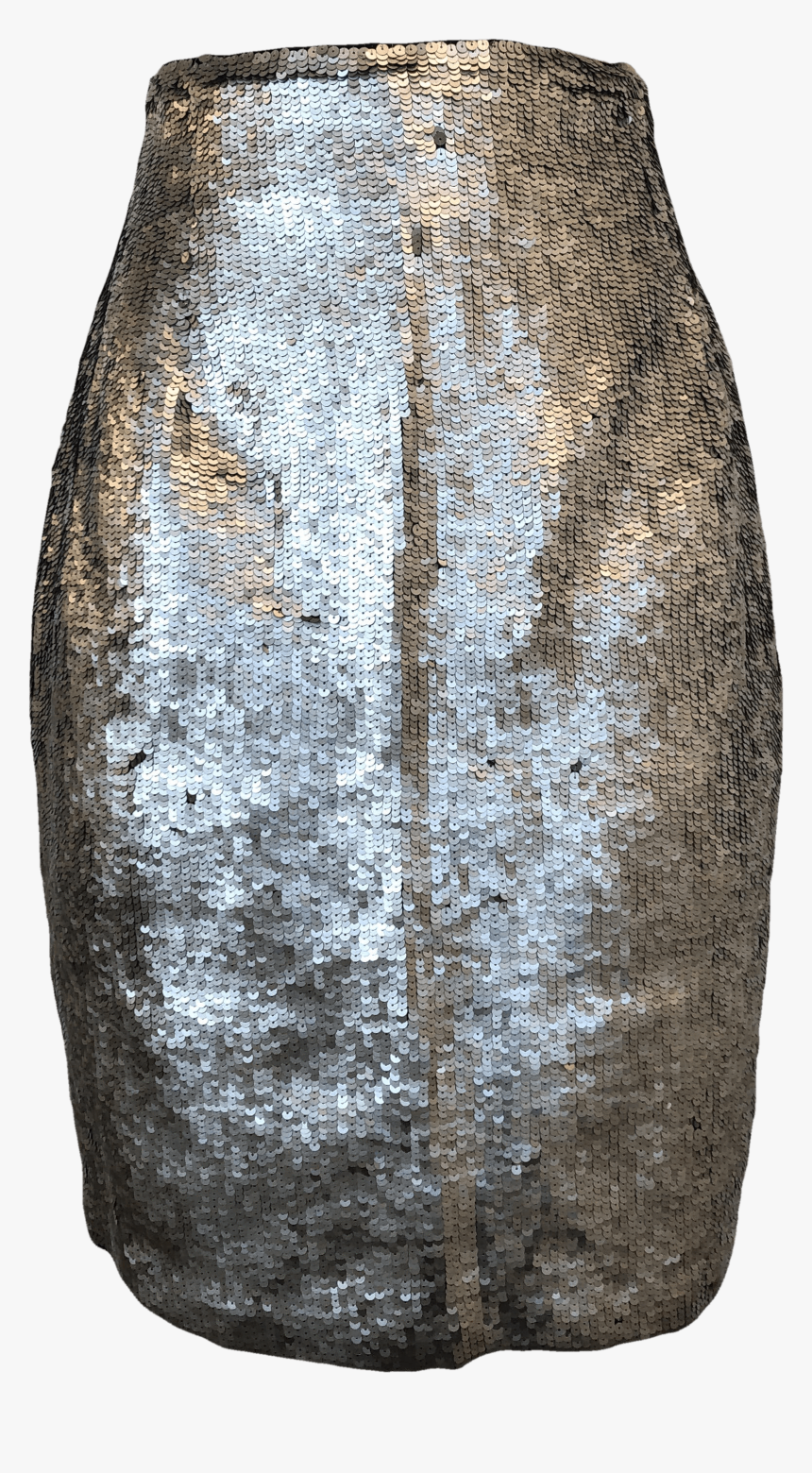 90 S Silver Sequin And Silk Pencil Skirt By Blass Sport - Skirt, HD Png Download