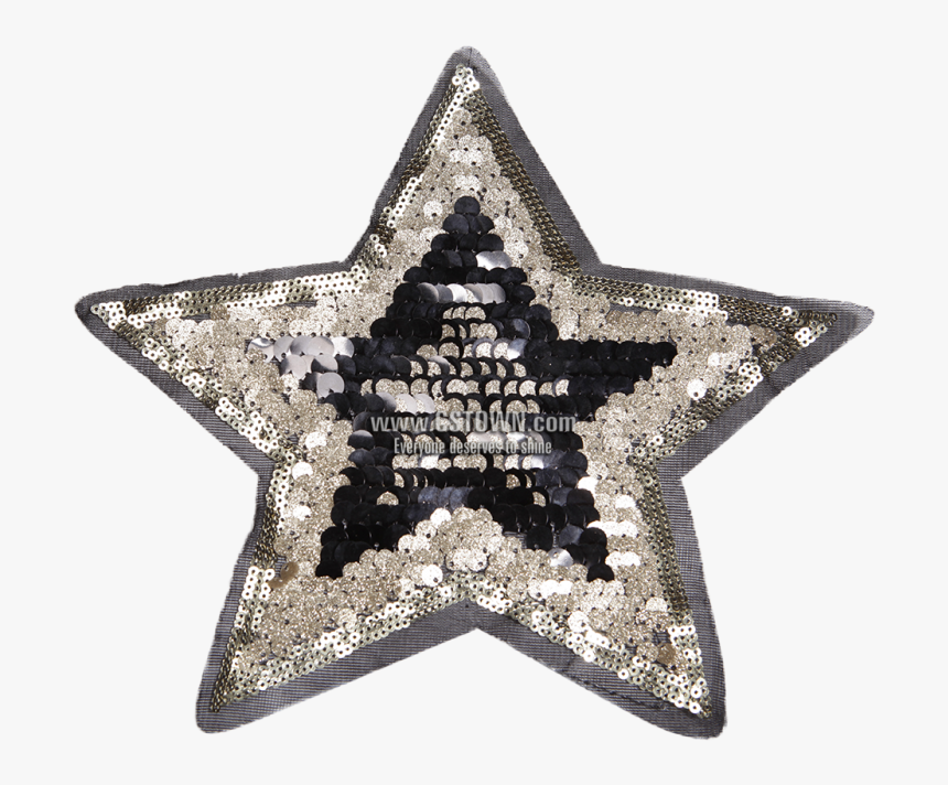 Fancy Golden Super Star Sequin Patch For Clothes - Emblem, HD Png Download