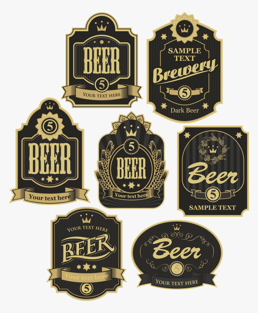 Vintage Beer Icon Sticker Label Hq Image Free Png - Beer Label Png, Transparent Png