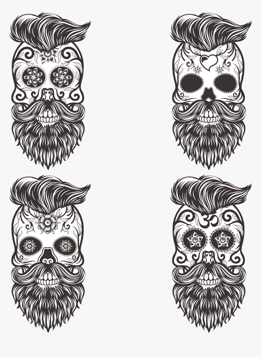 Calavera Skull Euclidean Vector Drawing Day Of The - Day Of Dead Vector Skulls, HD Png Download