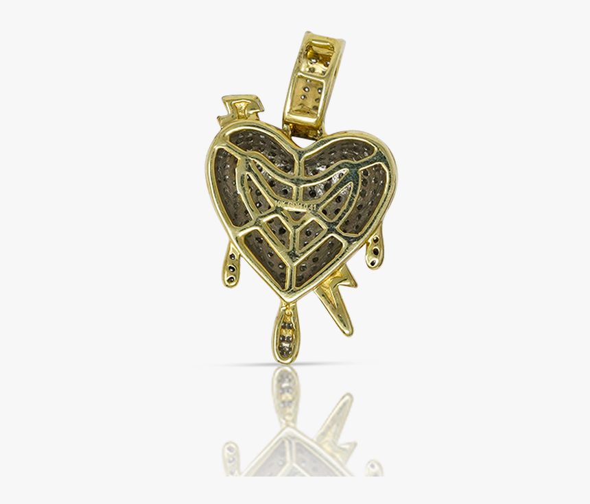 10k Yellow Gold Ladies Bolt Heart Pendant - Locket, HD Png Download