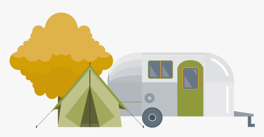 Caravan Clipart Campground - Illustration, HD Png Download