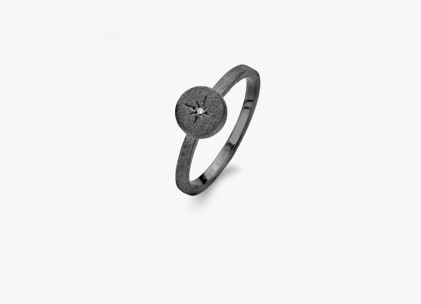 North Star Ring With 0,01 Diamond, Black - Pre-engagement Ring, HD Png Download