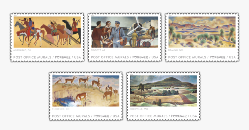 Post Office Murals - Postage Stamp, HD Png Download