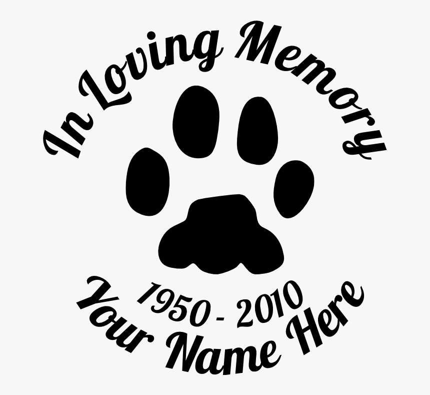 In Loving Memory Animal Paw Print Sticker - Illustration, HD Png Download