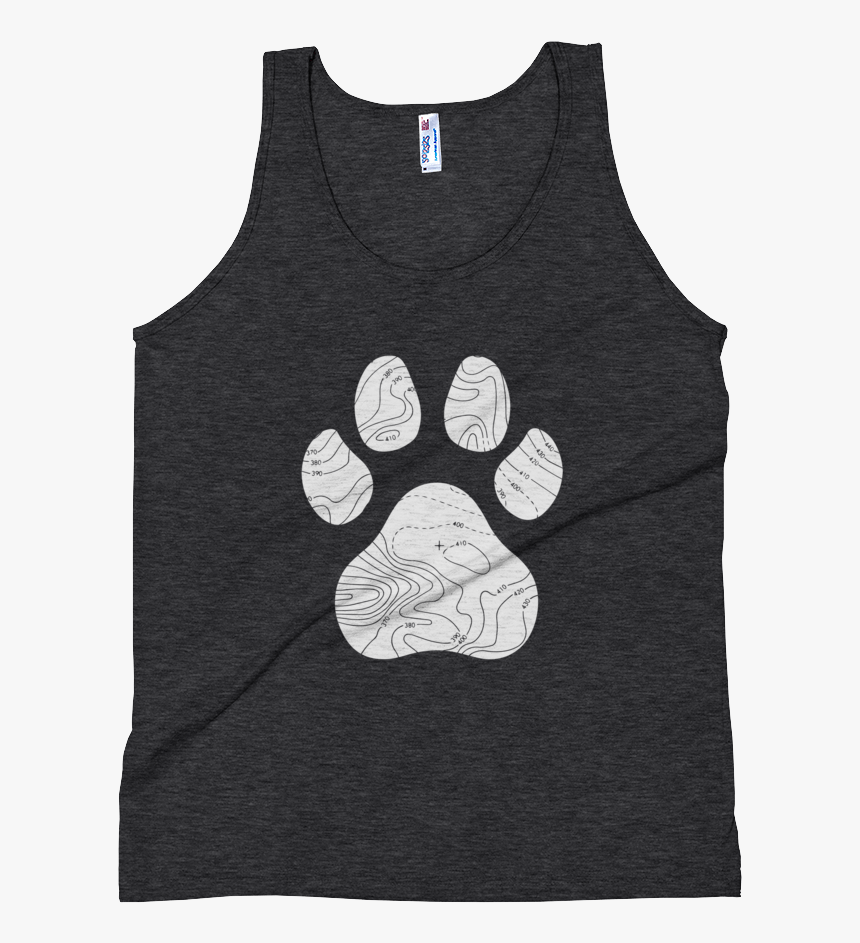 Topographic Paw Print Tank - Sleeveless Shirt, HD Png Download