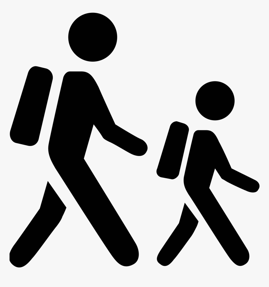 The Outline Of Two People Walking - Student Icon, HD Png Download