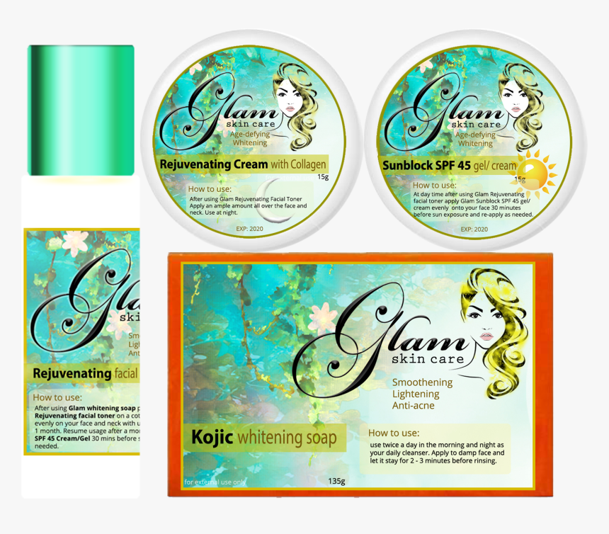 Glam Skin Care Rejuvenating Set With Collagen Helps - Glam Skin Care, HD Png Download