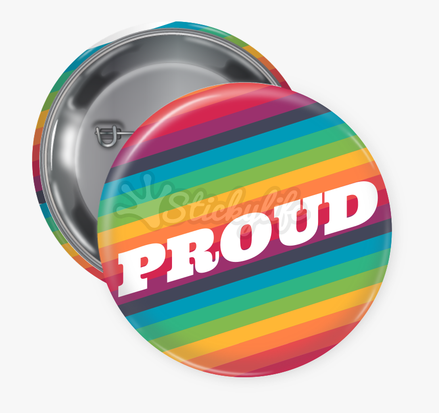 Rainbow Stripe Lgbtq Proud Pin Backed Button - Graphic Design, HD Png Download