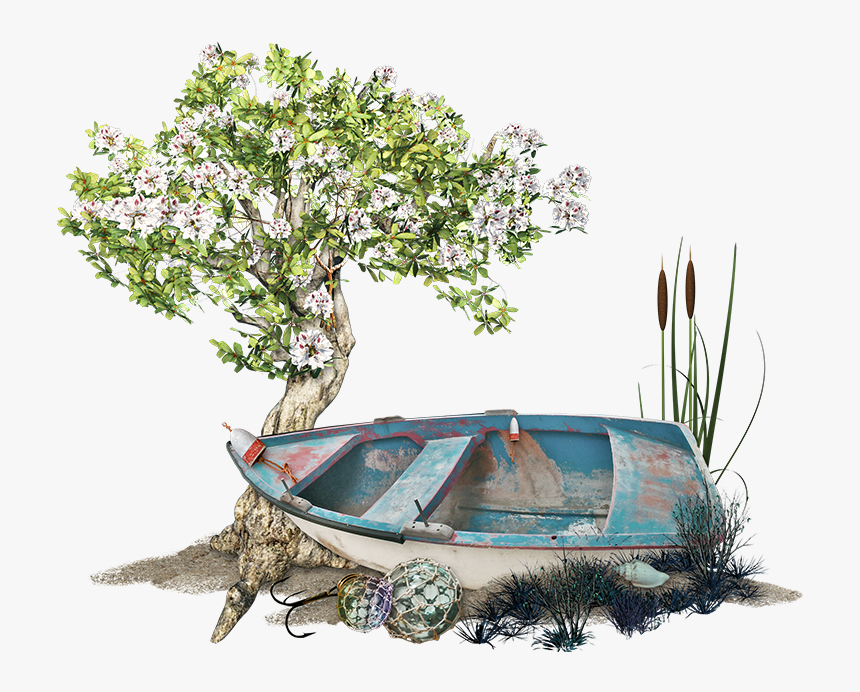 Boat At Shore - Tube Barque, HD Png Download