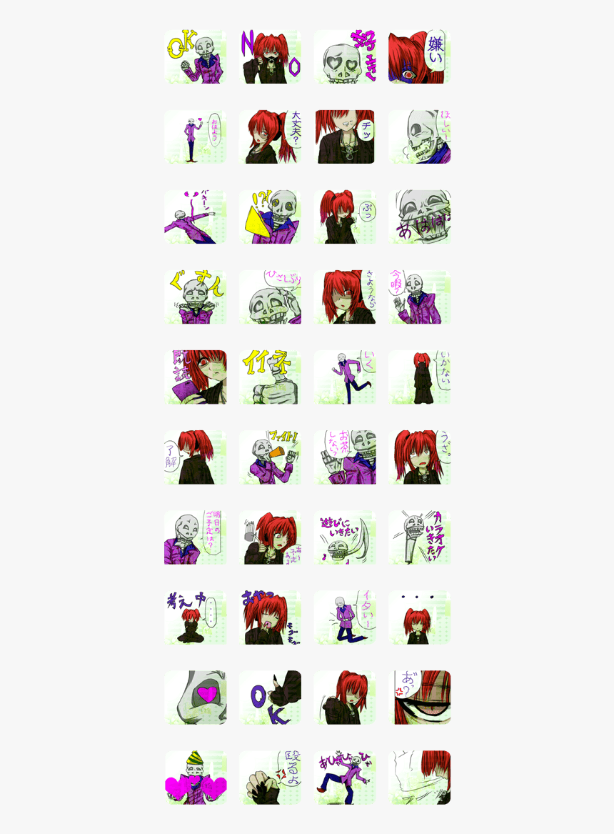 Gothic Woman And Skeleton Wedding Candle - Ranma 1 2 Line Stickers, HD Png Download